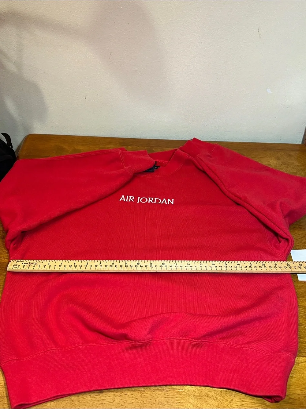 Jordan Red Crewneck Sweatshirt with White Air Jordan Logo Size SMALL